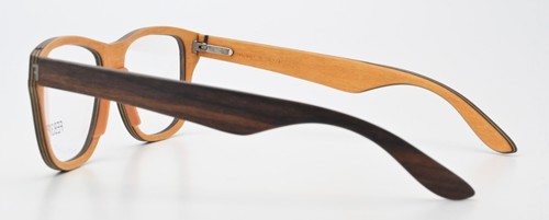 FEB31ST Brille Gabriel Dunkelbraun Orange Holz Quadrat Abgerundet Leicht Unisex - Bild 5 von 8
