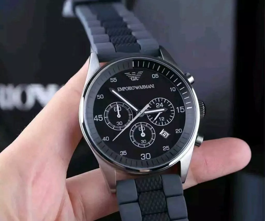 NEW GENUINE EMPORIO ARMANI MENS WATCH SPORTIVO AR5866 BLACK DIAL