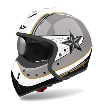 Helm Jet AIROH J 110 Command Weiß Grau Gold Glitter