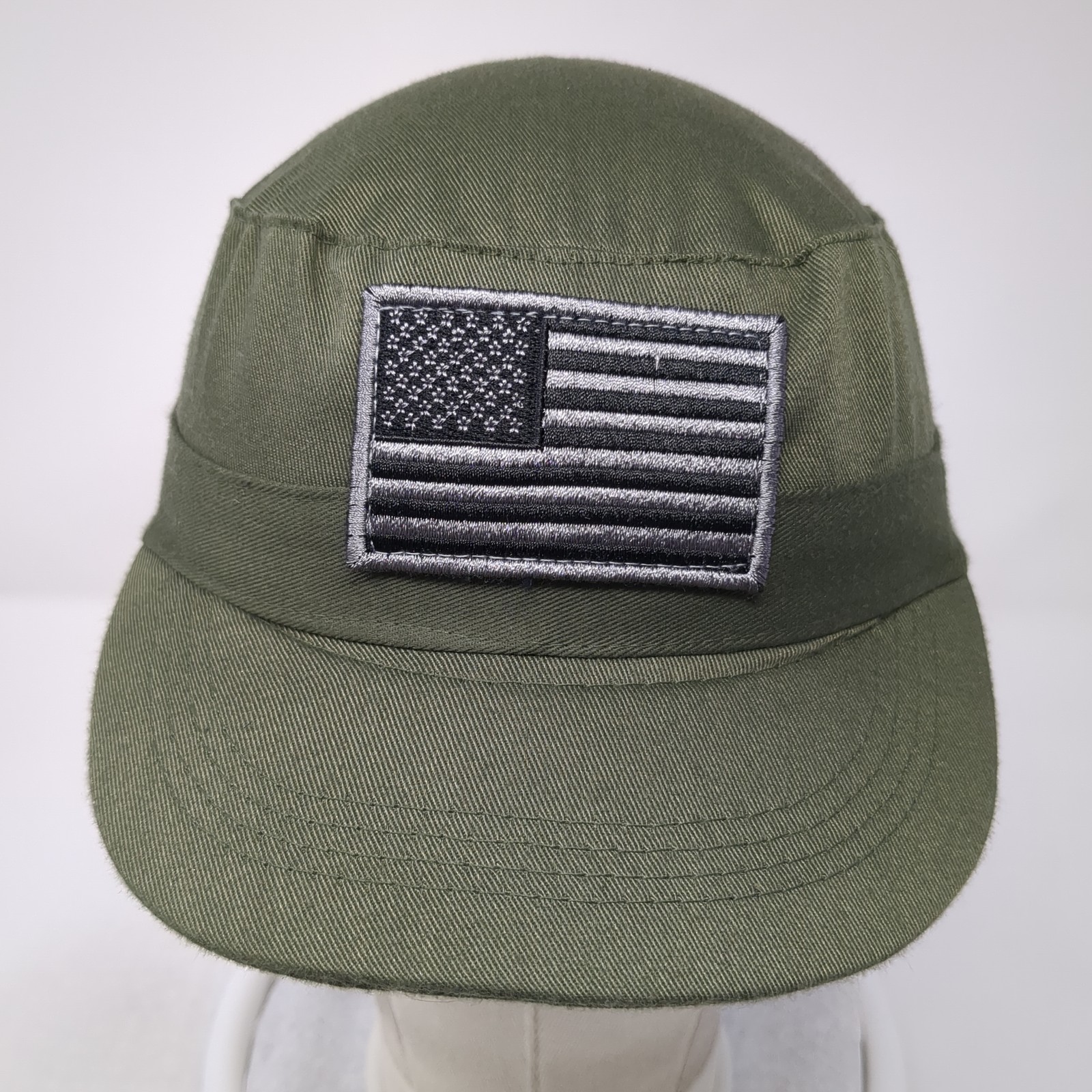 USA Flag Patch Strapback Cadet Army Cap Green One… - image 2