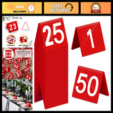 Acrylic Table Numbers 1-50 Double-Sided Tents for Weddings, Parties Events