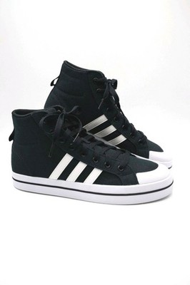 Adidas Bravada Mid Lace-Up Mid Top Canvas Sneakers Black/White US Size 9 FY4488