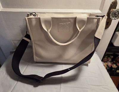 DKNY Ivory Satchel Top Handle Bag, Zip, Detachable Adjustable Strap, Pockets