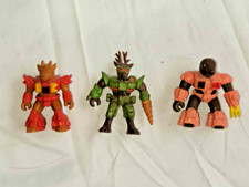 Vtg 1986 Battle Beasts Lot of 3 -Deer Stalker, Pangolin, Antelope 2 Working Rubs