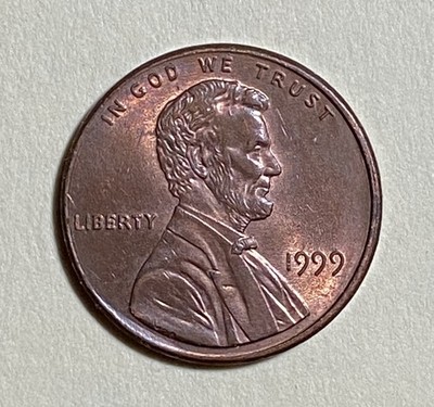 1999 Close AM Lincoln Memorial US One Cent 1C United States Penny (Ref. No. 002)