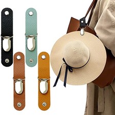 Hat Clip for Travel on Bag/Luggage, PU Leather Multifunctional Bk bu bn o