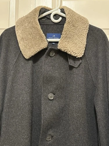 Hickey Freeman Charcoal Gray Wool Overcoat Size 42 image 3