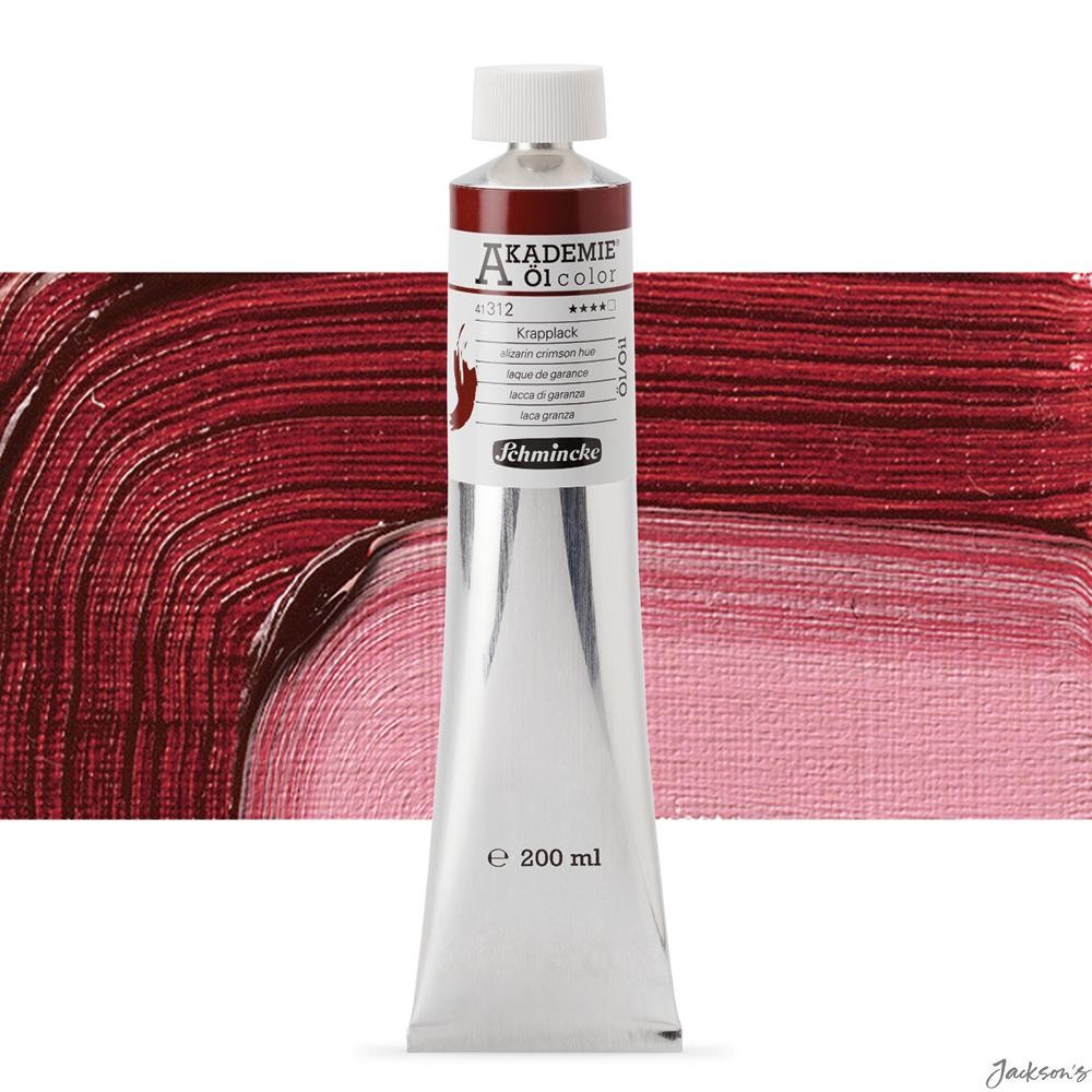 Schmincke Akademie Oil Paint Linseed 200ml Alizarin Crimson Hue For Artists