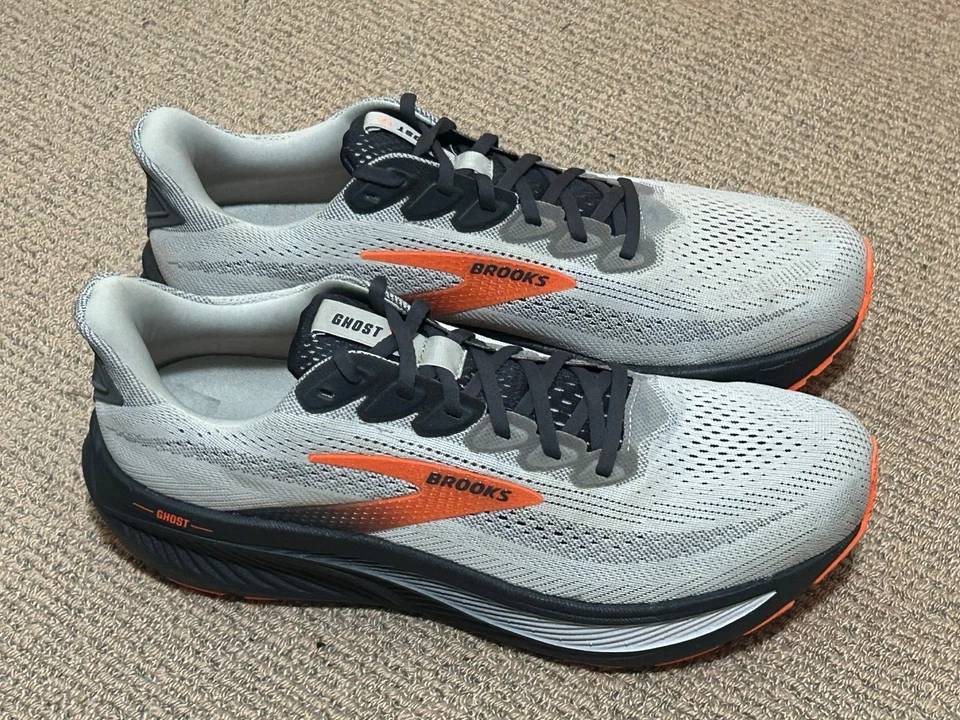 Brooks Ghost 17 US11.5 oyster black orange NEW - image 2 of 4
