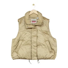 Levis Down Vest Jacket Womens Size XL Gold Relaxed Fit Bodywarmer
