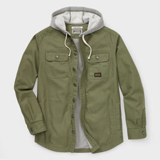 Duluth Trading Men  s Jersey-Lined Fire Hose Hooded Shirt Jac Canvas Jacket