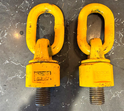 PAIR Swivel Hoist Ring M30X35-SWL5T By CESLR Bolt Overall 9'' x 6'' x 2 1/2''