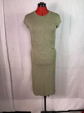 Madewell Midi Dress Olive Green Sz S Fall Autumn Classic Grunge Stretch C958