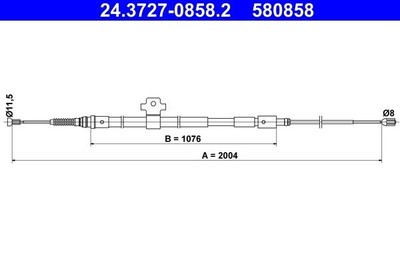 ATE Seilzug, Feststellbremse 24.3727-0858.2 für PEUGEOT