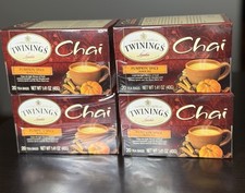 LOT OF 4 Twinings Chai Tea Pumpkin Spice 20ct Boxes 80 Tea Bags