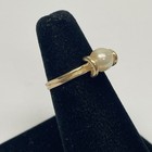 14k Yellow Gold Solitaire 6.62mm Champagne  Cultured Pearl Ring Size 5.25 — photo 2