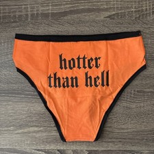 Pink By Victoria  s Secret Large Orange Halloween Stretch Seamless Cheeky Panties