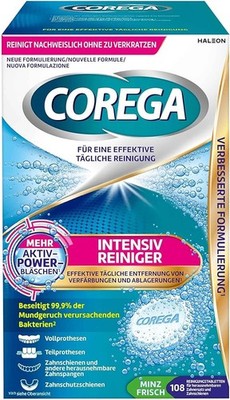 Corega Intensiv Reiniger (Tabs) für Voll- und Teilprothesen, Retainer und Aligne