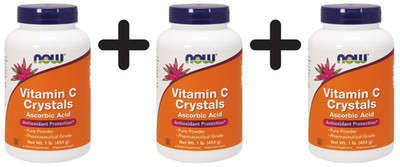 3 x NOW Foods Vitamin C Crystals - 454g (44,02 EUR/kg)