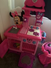 Disney Minnie Mouse Pretend Play Kitchen Set w/ Running Water, Pink Plastic