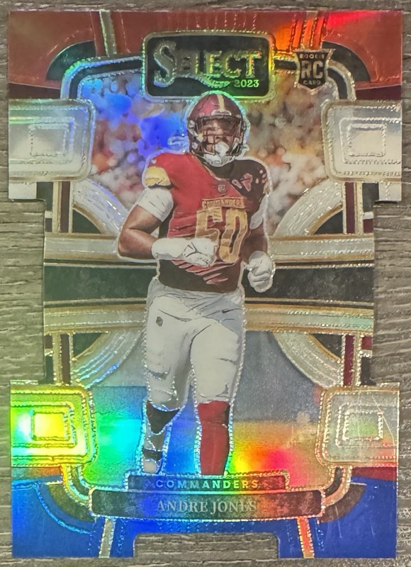 2023 NFL Panini Select Andre Jones Washington Red White Blue Die Cut RC