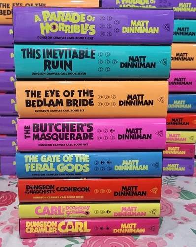 👑🍩🐈 Dungeon Crawler Carl 1-8 Matt Dinniman Hardcover Set Complete     - product listing photo