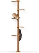 5 Tier Floor to Ceiling Cats Tower, Suitable for Climb, Scratch,Lookout and Play