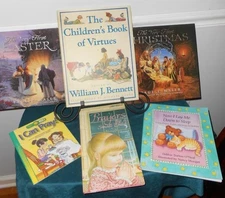 6 Book Lot For Christian Parents & Children Childs Book Of Virtues++++ 4 HB 2 PB