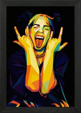 Billie Eilish Pop Art Framed Wall Art Poster Canvas Print Picture