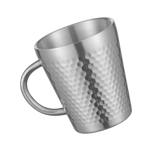 Stainless Steel Double Walled Coffee Cup 300ml Hammered Insulated Mug Heat - Picture 2 of 12