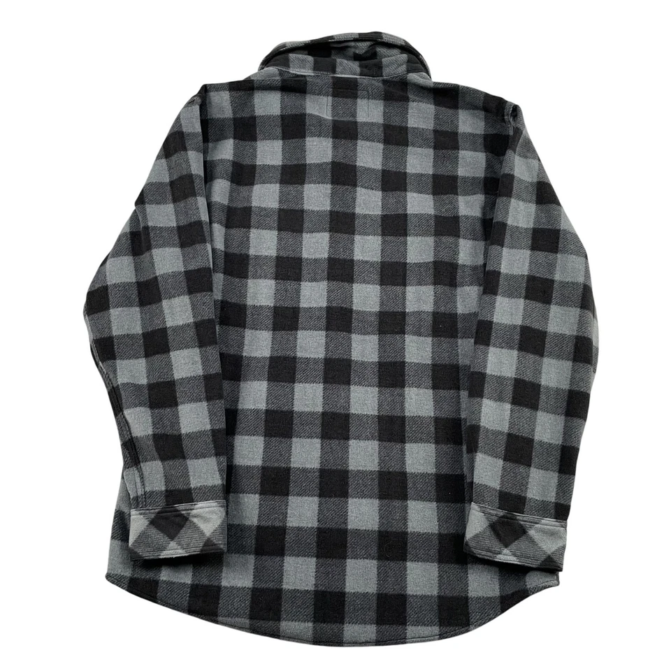 Legendary Whitetails Button Down Flannel Plaid Shirt Mens Large Grey & Black - Image 2 of 4