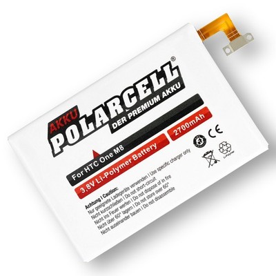 PolarCell Akku für HTC One M8 One E8 Dual Sim B0P6B100 2700mAh Batterie Accu