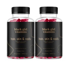 2-Pack Black Girl Vitamins Hair, Skin  Nails Support Gummies - 120 Gummies