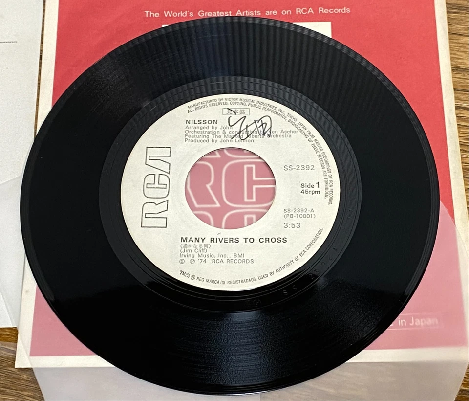 NILSSON - Many Rivers To Cross 1974 Japan WL Promo PS 7 RCA SS-2392 /John Lennon - Image 2 of 4