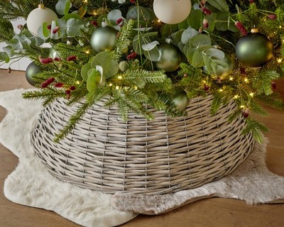 1 Weihnachtsbaumrock 57x28cm Baum bis 180cm Weide Abdeckung Christbaumständer