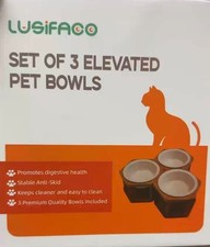 Elevated Pet Bowls Set of 3   Non-Slip Raised Feeding Bowls for Cats  Small Dog