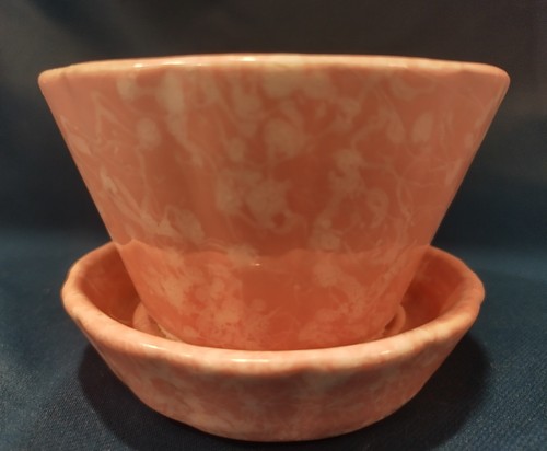 Antique Shawnee USA 533 Pink White Swirl Marbled Planter