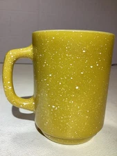 Vintage Anchor Hocking 301 Oven-Proof USA Granite Ware Yellow/Gold Speckled Mug