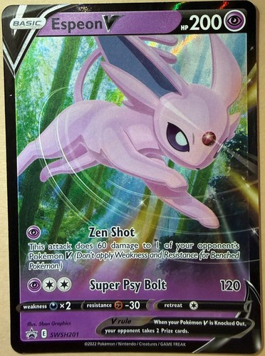 Espeon V SWSH201 Full Art Black Star Promo Pokemon NM Holofoil
