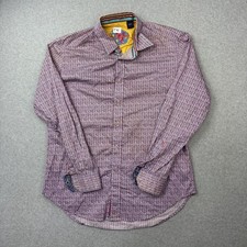 Robert Graham Shirt Mens Medium Purple Geometric Long Sleeve Button Up