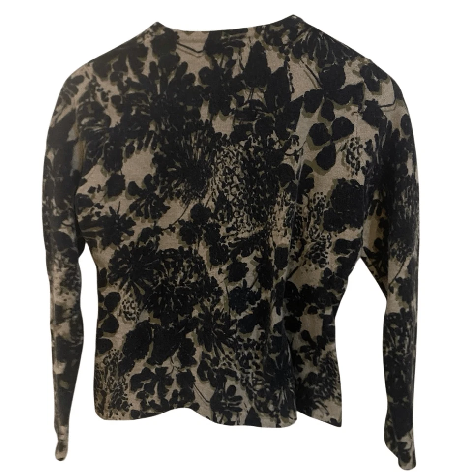 Cardigã Jillian Jones, coelho de lã leopardo, cabelo e mistura Gora bunda preta bronzeada - Imagem 4 de 4