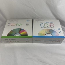 Memorex DVD-RW 4X 4.7GB 10pk  CD-R 40X 700MB 10pk Blank Media New Set