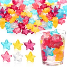 200 PCS Reusable Plastic Ice Cubes for Drinks, Colorful Refreezable Non Dilut...