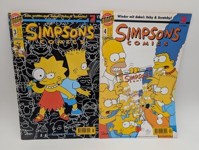 2x Simpsons Comics Nr. 3 & 4 1997 Bongo Dino Comics Konvolut Comichefte