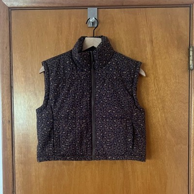Women's Thread & Supply Brown Leopard Print Cropped Vest
