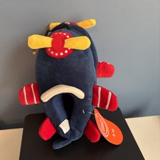 Wonder Nation Toddler Boys Airplane Slippers Size 9-10 Navy Red House Shoes