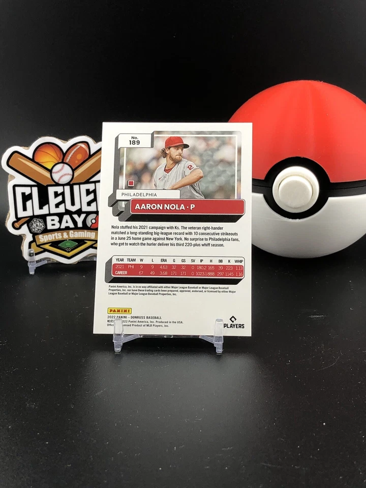 Aaron Nola 2022 Panini Donruss #189 Silver Foil SSP 67/67 PHILLIES (DT) - Image 2 of 2