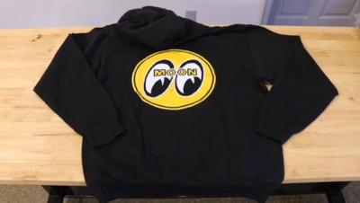 Men's Mooneyes Classic Moon Yellow Logo Black Hoodie Sweatshirt