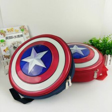 Image of Captain America Shield Backpack Marvel Avengers Superhero School Bag Kids Boys