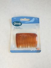 Vintage Goody Made USA 2.5  Hair Side Comb Brown Plastic 2003 NEW Set Of 2